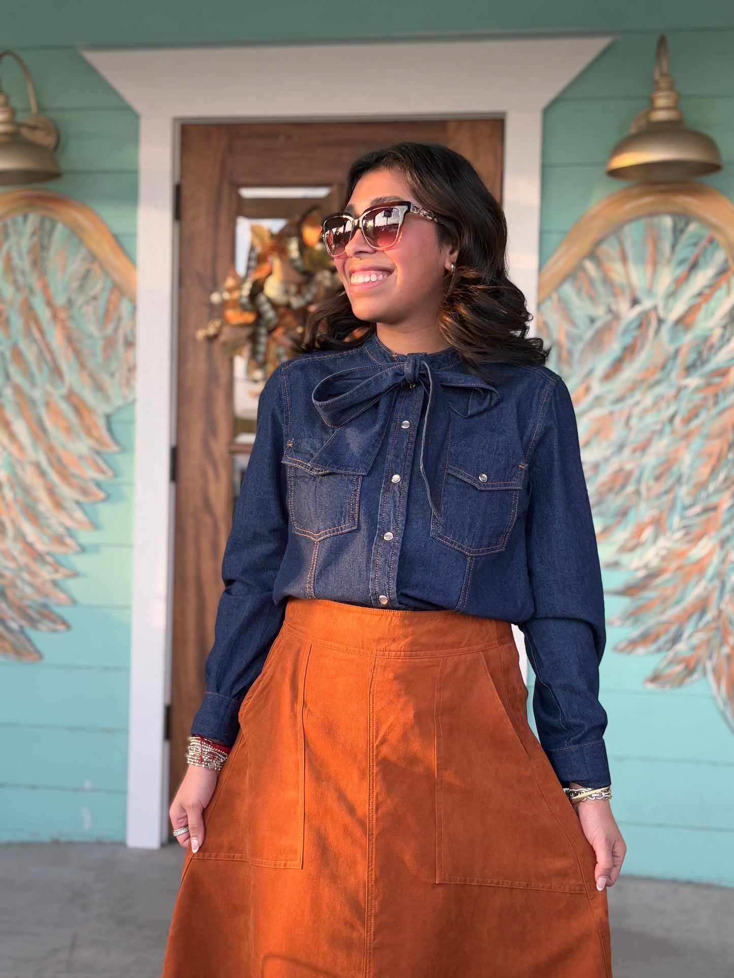 Dark DenimTrixie Long Sleeve Shirt
