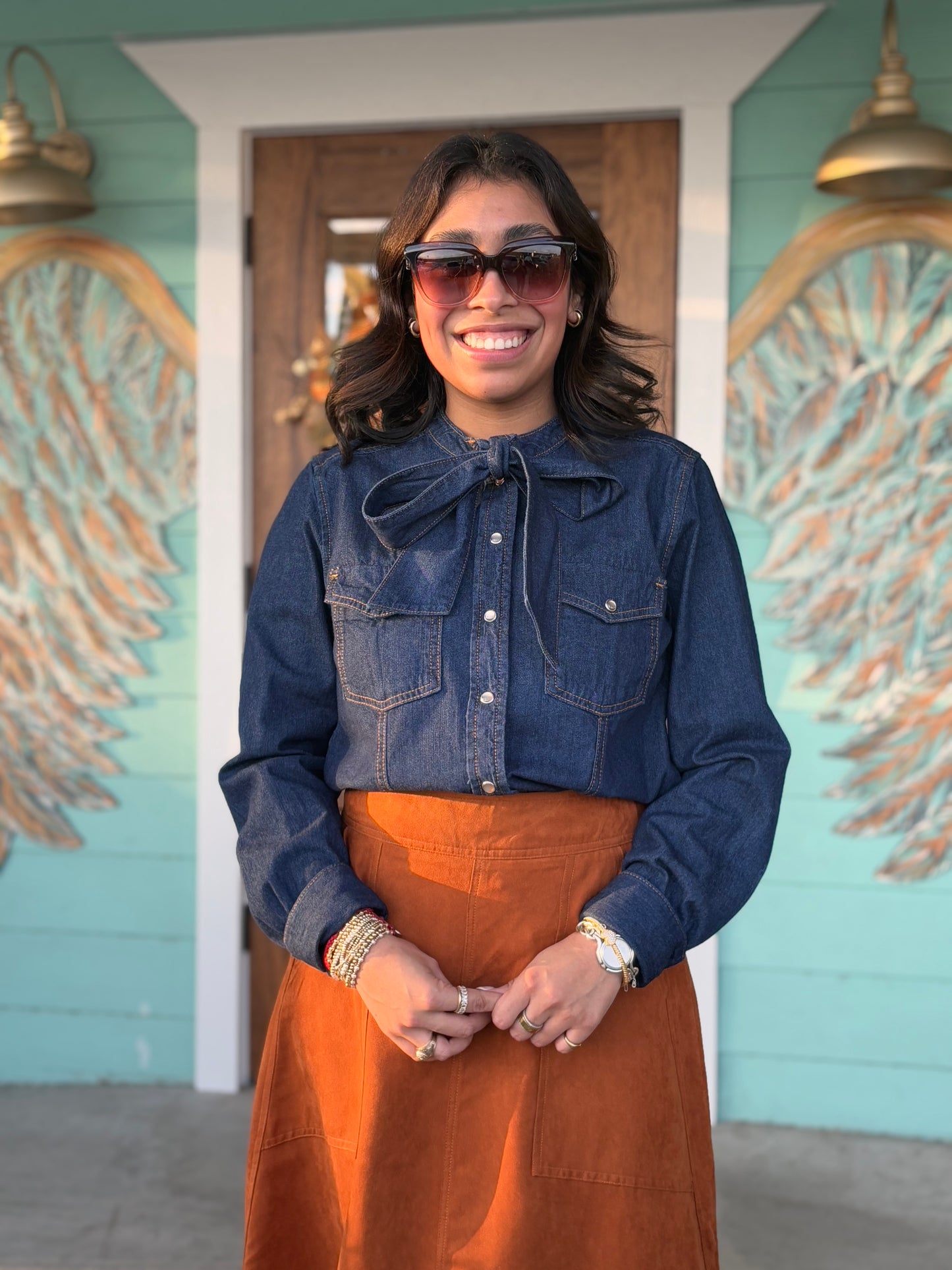Dark DenimTrixie Long Sleeve Shirt