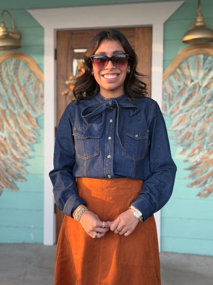 Dark DenimTrixie Long Sleeve Shirt