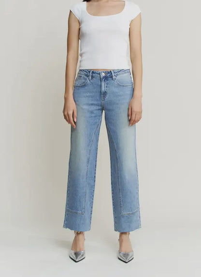 Mica Mid Rise Ankle Straight Leg Denim