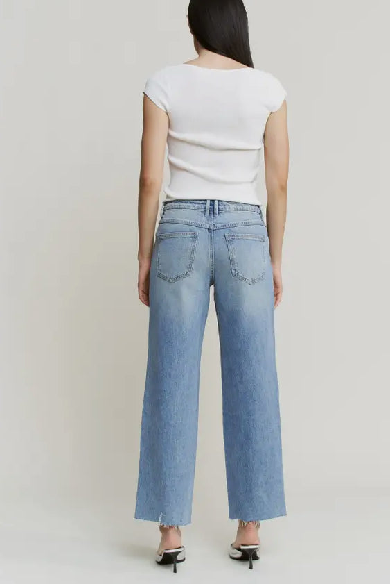 Mica Mid Rise Ankle Straight Leg Denim
