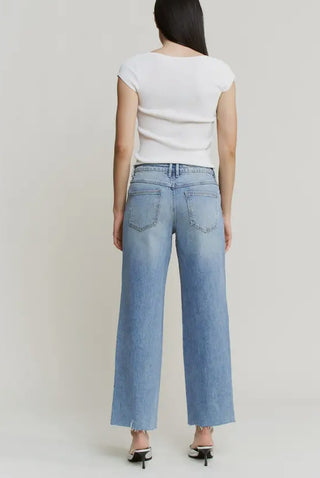 Mica Mid Rise Ankle Straight Leg Denim