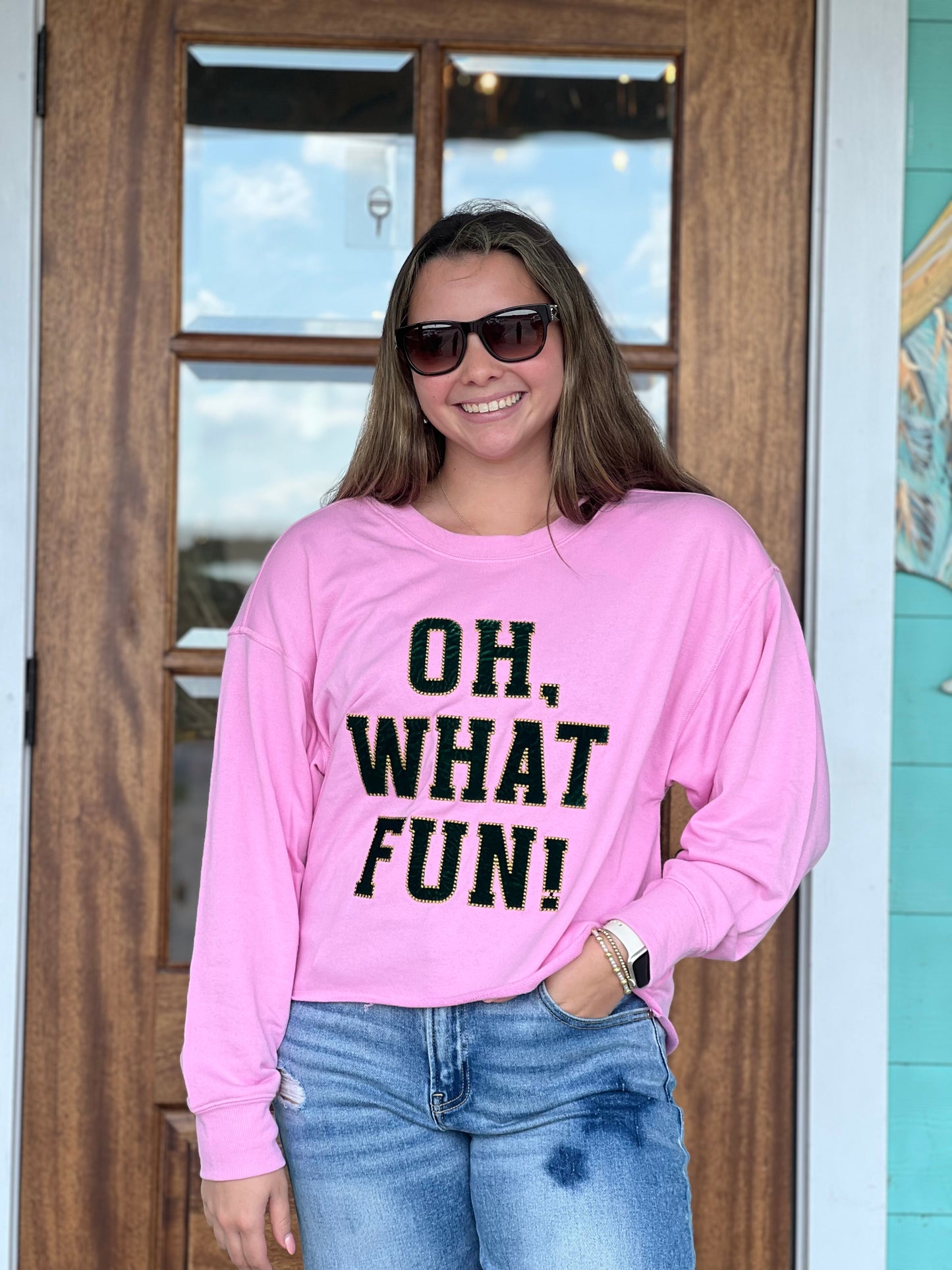 Oh What Fun Pink Sweatshirt