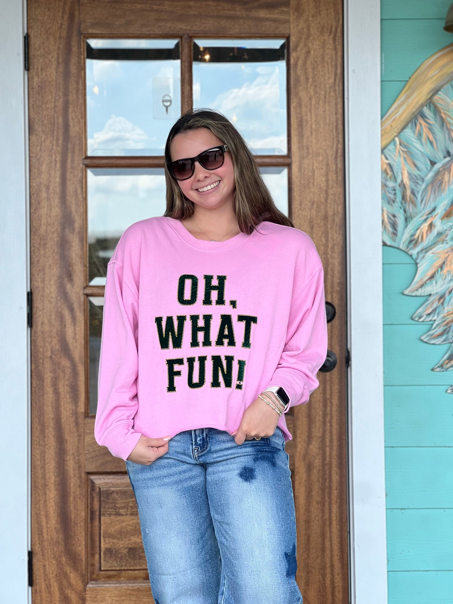 Oh What Fun Pink Sweatshirt