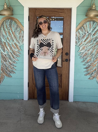 Checkered Bunny Glsses Tee