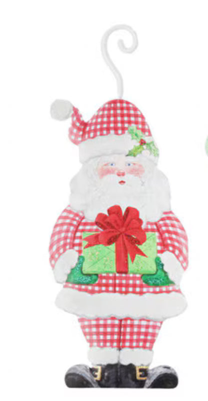 RTC Gingham Santa Ornament