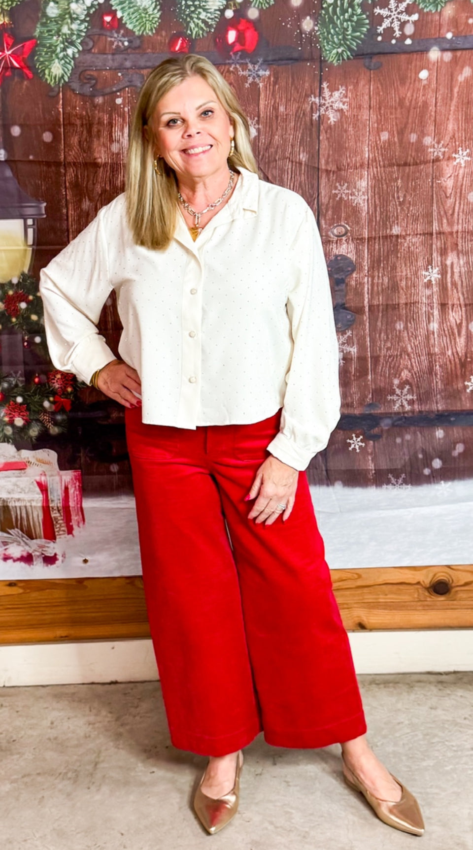 Vanilla Rhinestone Long Sleeve Lilith Top