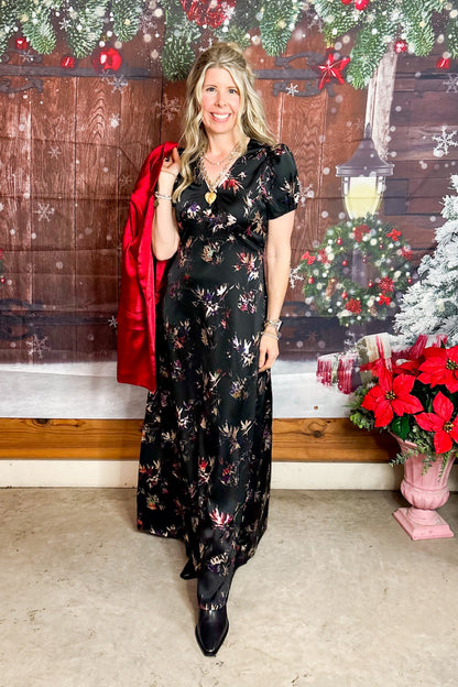 Black Floral Gianna Maxi Dress