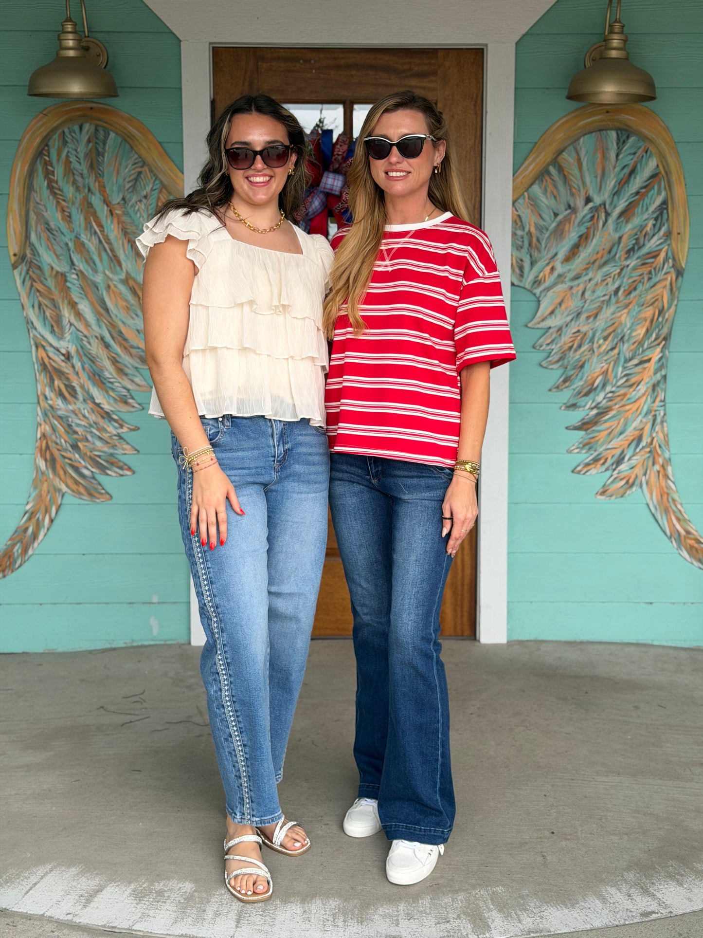 Red Striped Oversized Tee