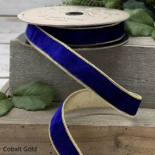 1in x10yds Lush Velvet Cobalt Ribbon