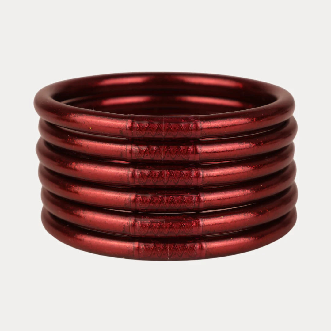 BudhaGirl Merlot All Weather Bangles (set of 6)