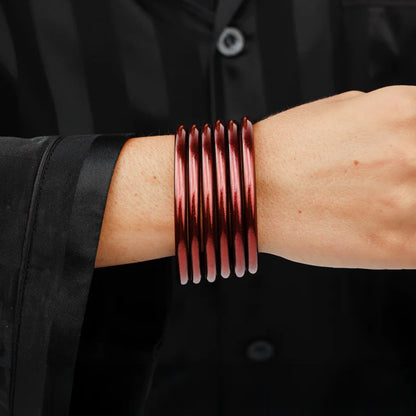 BudhaGirl Merlot All Weather Bangles (set of 6)