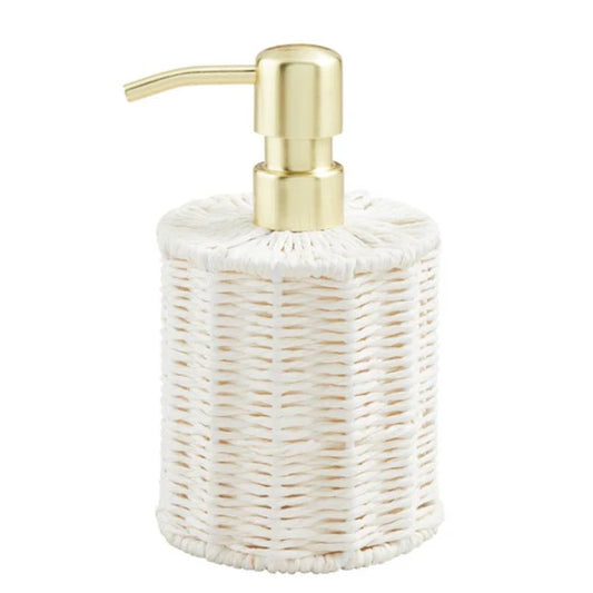 White Woven Seagrass Soap Pump