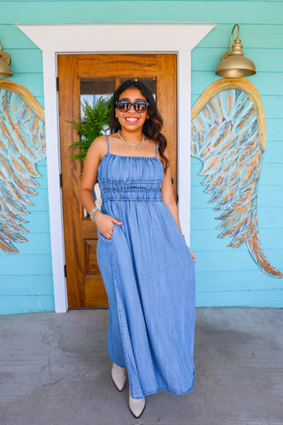 Tenelle Denim Tencel Maxi Dress