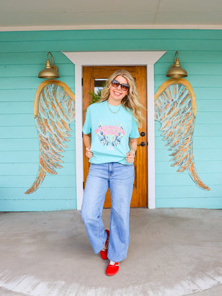 Mint Rhinestone Angel Graphic Tee