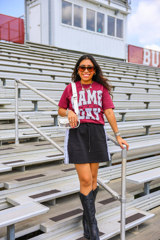 GAME DAY Maroon Polka Dot Tee