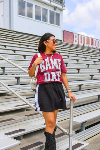 GAME DAY Maroon Polka Dot Tee