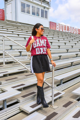 GAME DAY Maroon Polka Dot Tee