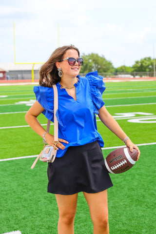 Black Mid Rise A-Line Skort