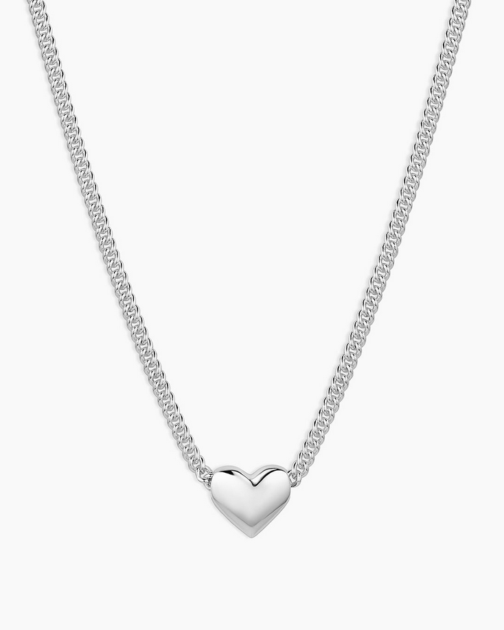 Gorjana Lou Helium Silver Heart Necklace