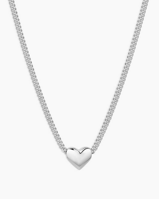 Gorjana Lou Helium Silver Heart Necklace