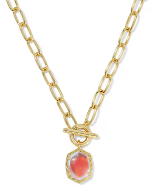 Kendra Scott Daphne Link Chain Necklace Gold Dichroic Glass