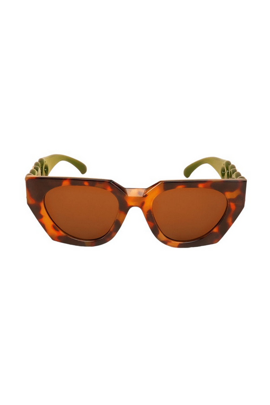 Powder Luxe Zelia Tortoise Shell/Olive Sunglasses