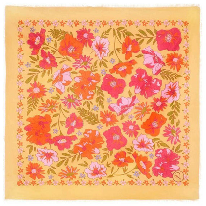 Powder Wild Mustard Floral Cotton Bandana