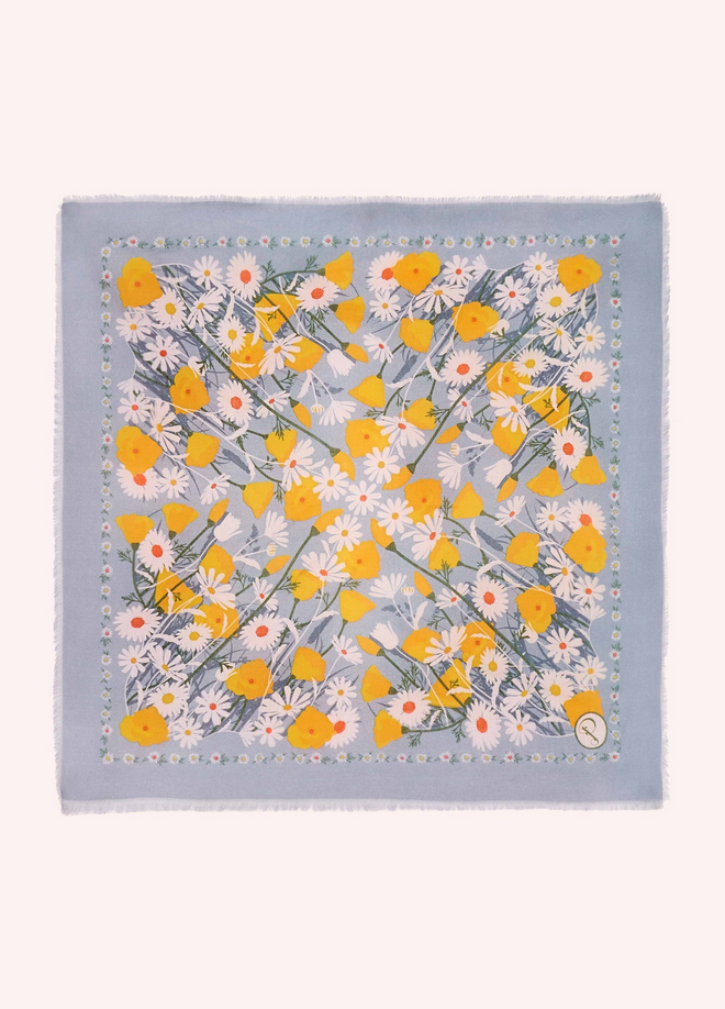 Powder Marvelous Meadow Blue Cotton Bandana