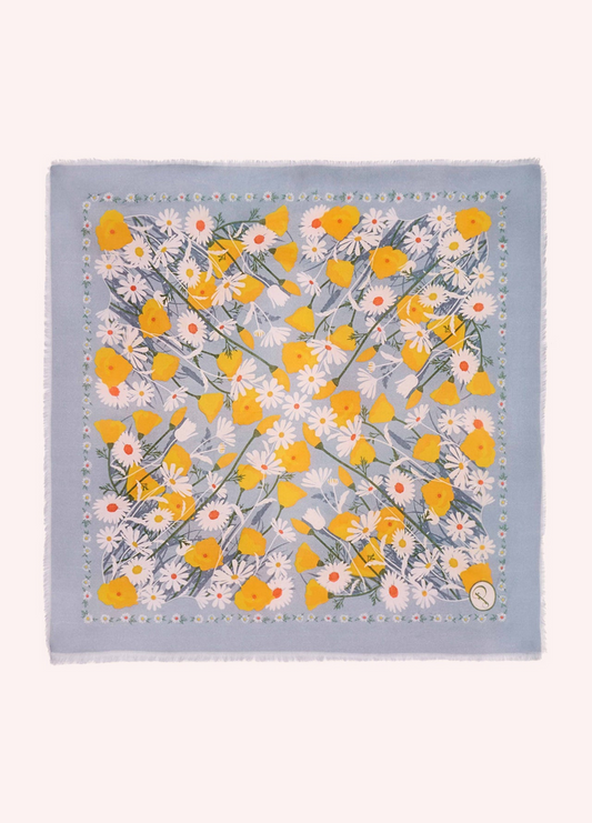Powder Marvelous Meadow Blue Cotton Bandana