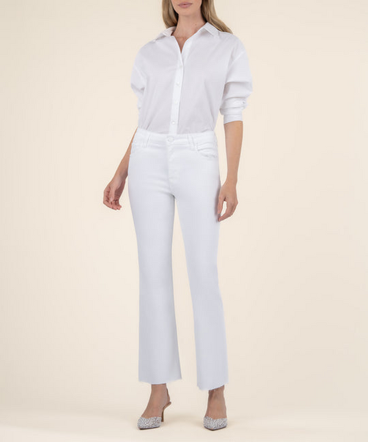 Kelsey High Rise Ankle Flare Optic White