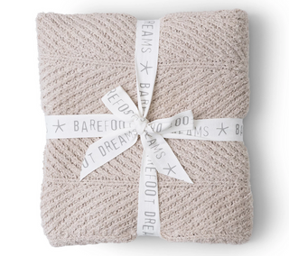 Barefoot Dreams Cozy Stone Shine Herringbone Blanket 54x72