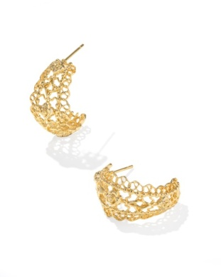 Kendra Scott Krista Lace Gold Huggie Earring