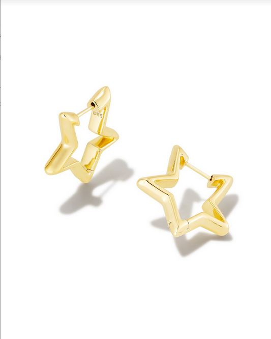 Kendra Scott Gold Star Huggie Earring