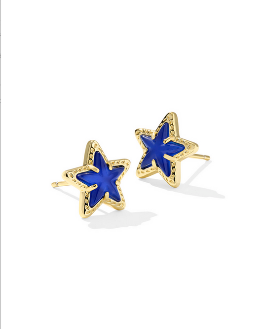 Kendra Scott Cassidy Gold Cobalt Illusion Stud Earring