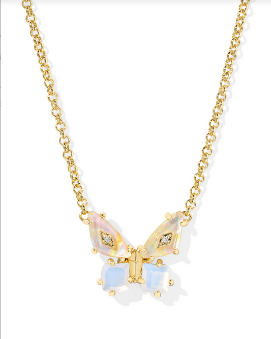 Kendra Scott Bianca Butterfly Gold Iridescent White Mix Huggies