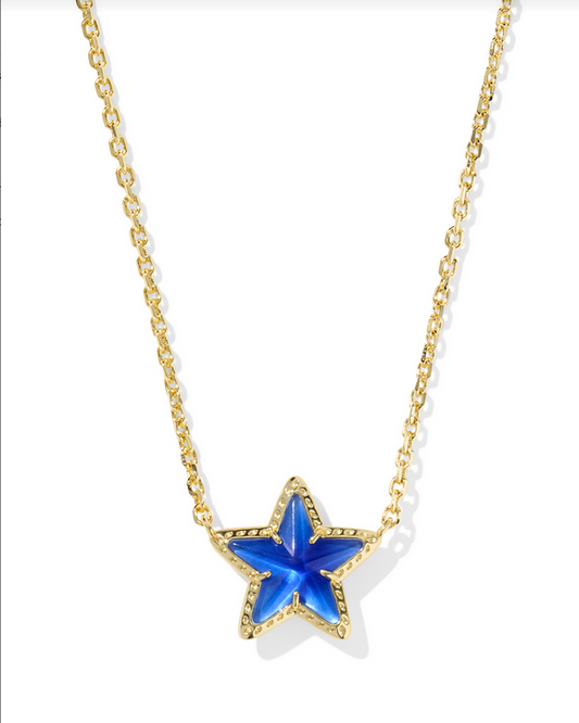 Kendra Scott Cassidy Gold Cobalt Illusion Short Pendant Necklace