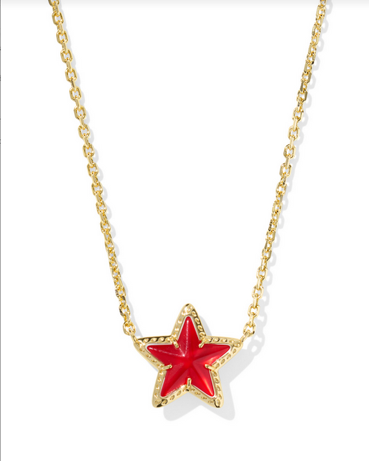 Kendra Scott Cassidy Gold Red Illusion SHort Pendant Necklace