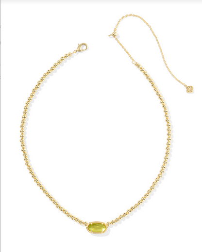 Kendra Scott Elisa Gold Chartresue Green MOP Beaded Necklace
