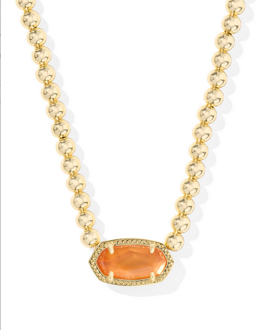 Kendra Scott Elisa Gold Papaya MOP Beaded Necklace