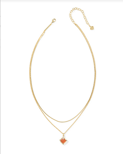 Kendra Scott Joelle Gold Papaya MOP Multi Strand Necklace