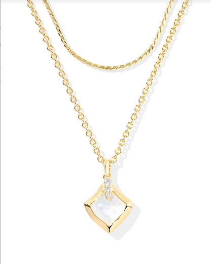 Kendra Scott Joelle Gold Ivory MOP Multi Strand Necklace