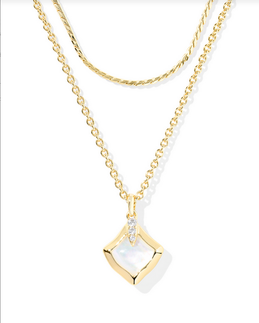 Kendra Scott Joelle Gold Ivory MOP Multi Strand Necklace