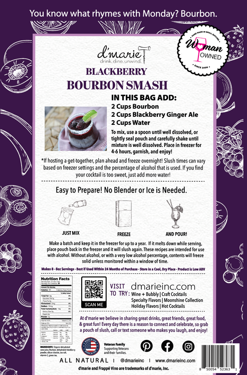 D'Marie Blackberry Bourbon Smash Slush Mix