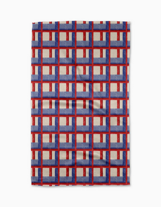 Geometry Cielo Grid Tea Towel