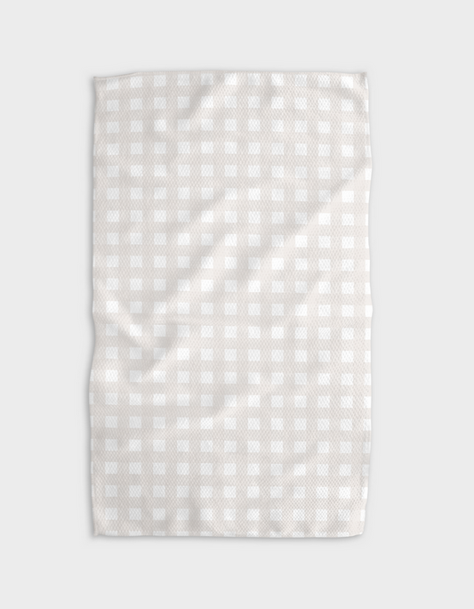 Geometry Gig Beige Gingham Tea Towel