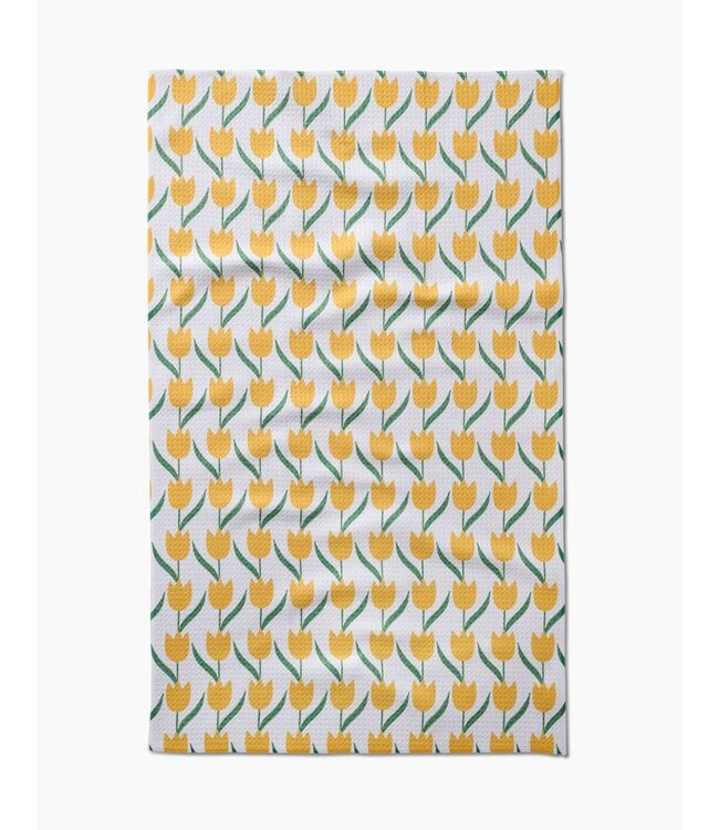 Geometry Tulip Flowers Tea Towel
