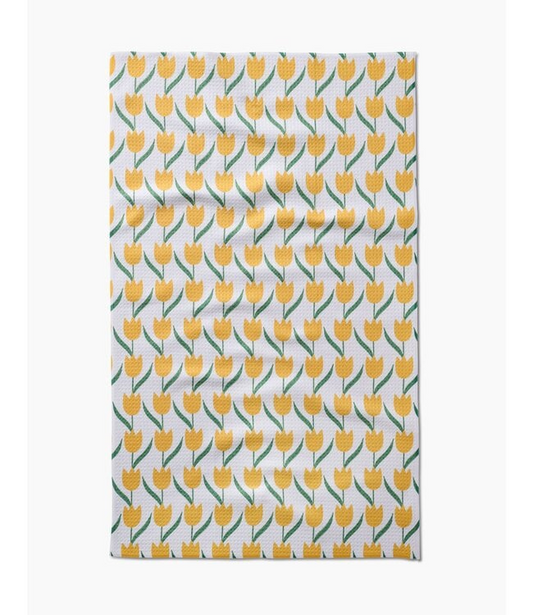 Geometry Tulip Flowers Tea Towel