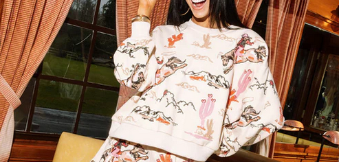 Rhinestone Angel Bucking Cowgirl Sweatshirt
