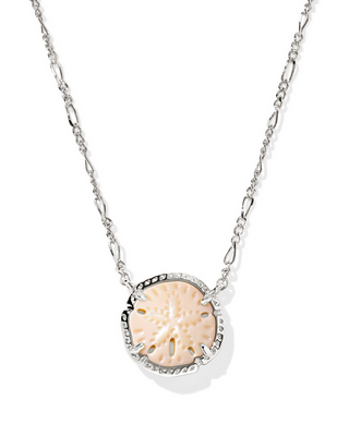 Kendra Scott Sand Dollar Pendant Necklace Rhod Natural